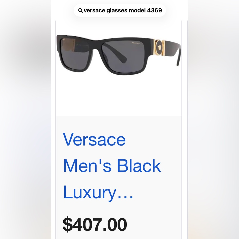 Versace Black and Gold Medusa Accent Sunglasses
